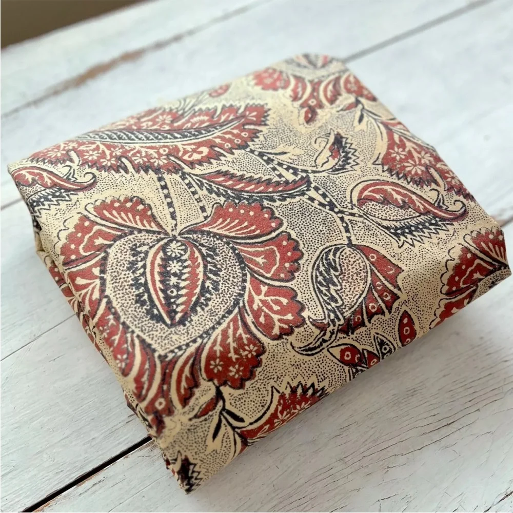 Pottery Barn Dottie Kalamkari Duvet Cover Full/Queen Palampore Floral Red Tan PB